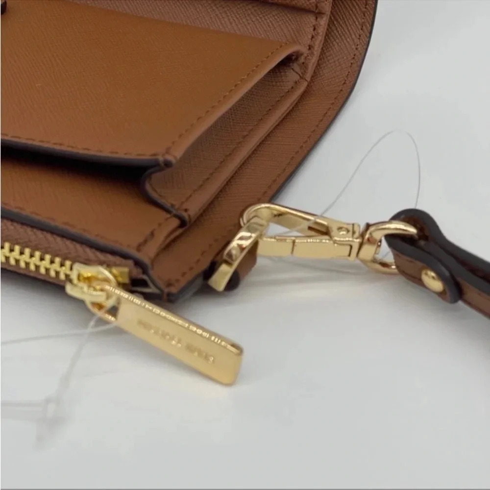 Michael Kors Double Zip Wallet Wristlet Brown/Gold (NWT) - Picture 6 of 11